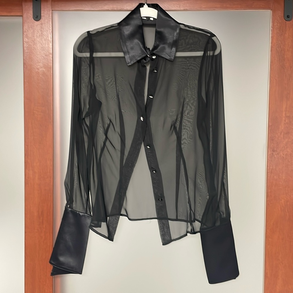 ABS by Allen Schwartz sheer blouse
